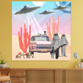 Sie haben UFO-Wüstenkatakteen Surreal Collage land Leinwanddruck (Insitu (Wohnzimmer))