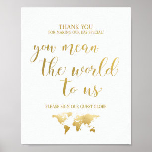 Sie haben uns die Welt Gemein   Globe Guest Book S Poster