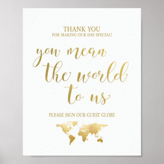 Sie haben uns die Welt Gemein | Globe Guest Book S Poster (Vorne)