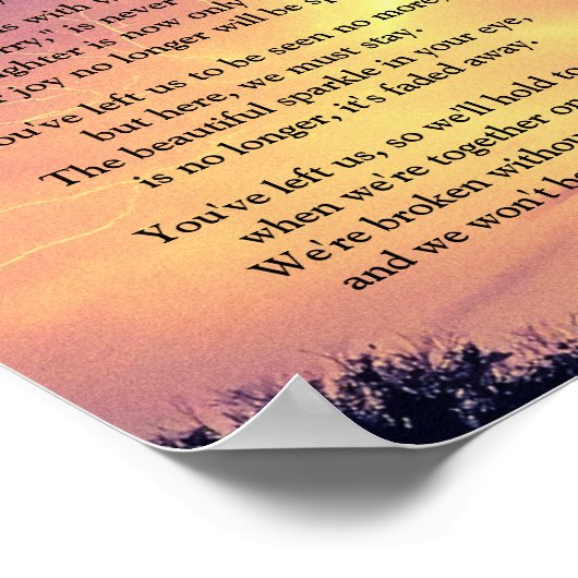 SIE HABEN UNS POEM VERLASSEN POSTER (Ecke)