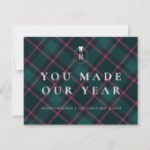 Sie haben unser Jahr gemacht | Karierte Corporate Dankeskarte (Vorderseite)