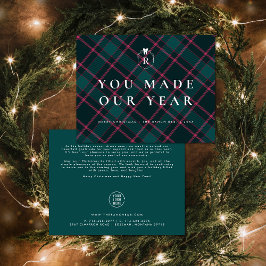 Sie haben unser Jahr gemacht | Karierte Corporate  Dankeskarte