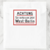 Sie haben West-Berlin, Deutschland Rechteckiger Aufkleber (Tasche)