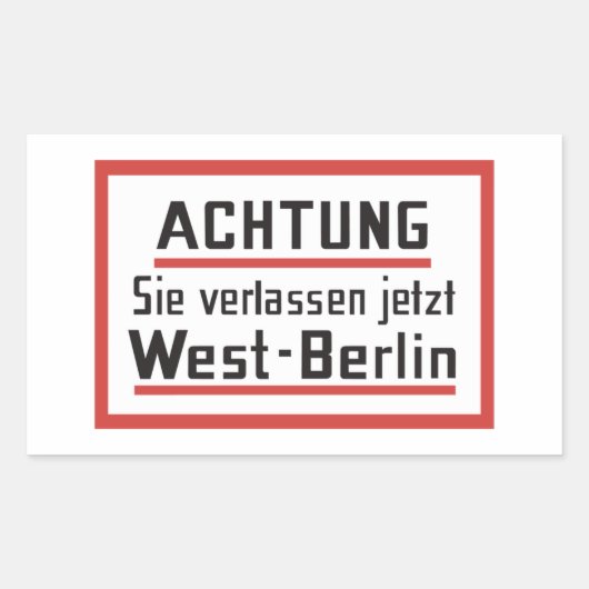 Sie haben West-Berlin, Deutschland Rechteckiger Aufkleber (Vorderseite)
