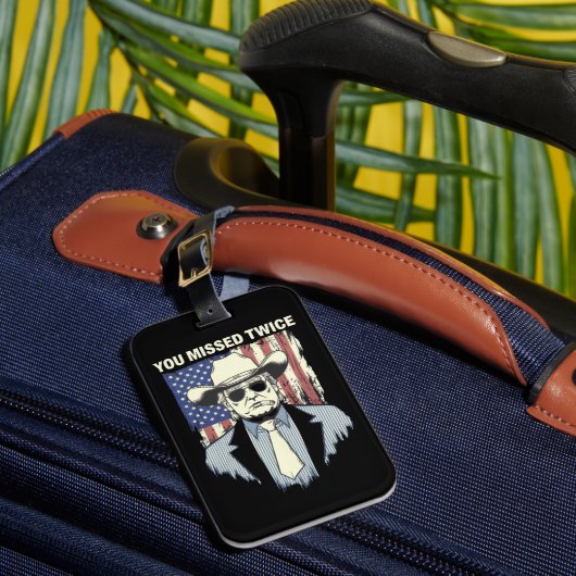 Sie haben zweimal Western Trump Cowboy Trump 2024 Gepäckanhänger (Vorderseite Insitu 1)