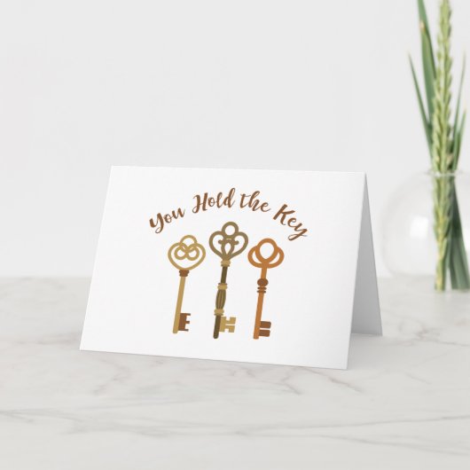 Sie halten den Schlüssel Karte (Vorderseite)