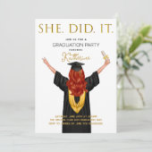 Sie hat Abschluss eingeladen Einladung (Stehend Vorderseite)