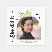 Sie hat das Foto-Graduiertenstudio gemacht Serviette (Vorderseite)