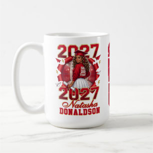 Sie hat das Schwarze Absolventin Rot Gold 2027 Kaffeetasse