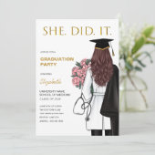 Sie hat den Abschluss der Medizinschule eingeladen Einladung (Stehend Vorderseite)