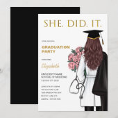 Sie hat den Abschluss der Medizinschule eingeladen Einladung (Vorne/Hinten)