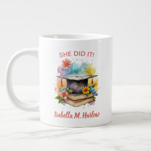 Sie hat den Graduierungsnamen gemacht Jumbo-Tasse