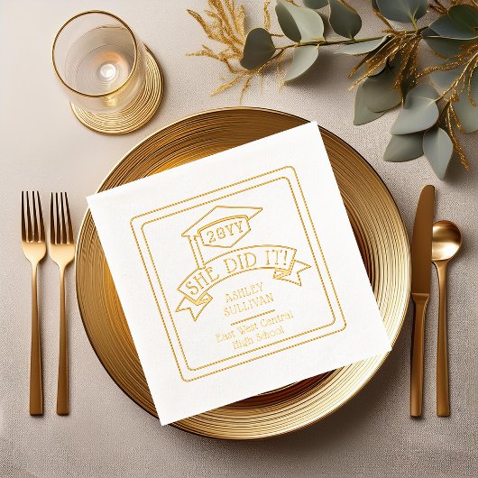 Sie hat den Namen des Abschlusses Grand Cap | Schu Servietten Mit Folie