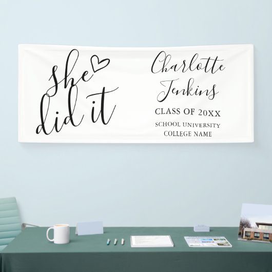 Sie hat Drehbuch-Herz-Abitur-Party Banner (Messe)