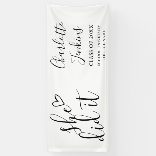 Sie hat Drehbuch-Herz-Abitur-Party Banner (Vertikal)