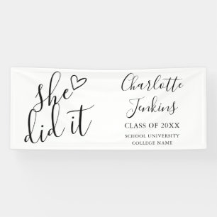 Sie hat Drehbuch-Herz-Abitur-Party Banner