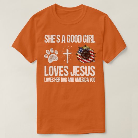 Sie hat eine gute Liebe Jesus Lieben ihren Hund un T-Shirt (Design vorne)