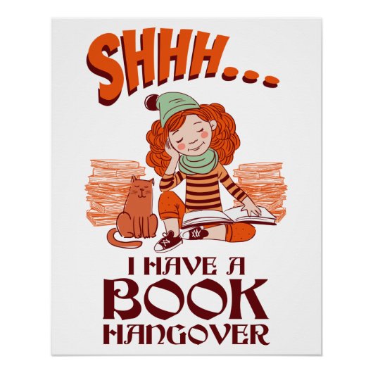 Sie hat einen Buchhangover-Funny-Buchwurm Poster (Vorderseite)