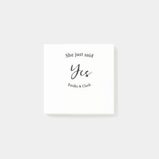 sie hat einfach ja gesagt verlobungsfeier name ein post-it klebezettel