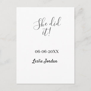 Sie hat es Abschlussklasse 20XX Name einfach  Postkarte
