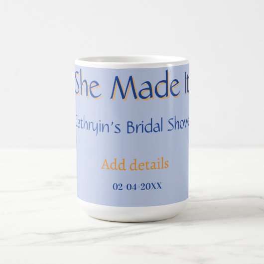 SIE HAT ES BRAUTALSHOWER BLAU ORANGE STYLISCHER TR KAFFEETASSE (Mittel)
