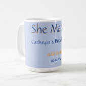 SIE HAT ES BRAUTALSHOWER BLAU ORANGE STYLISCHER TR KAFFEETASSE (Vorderseite Links)