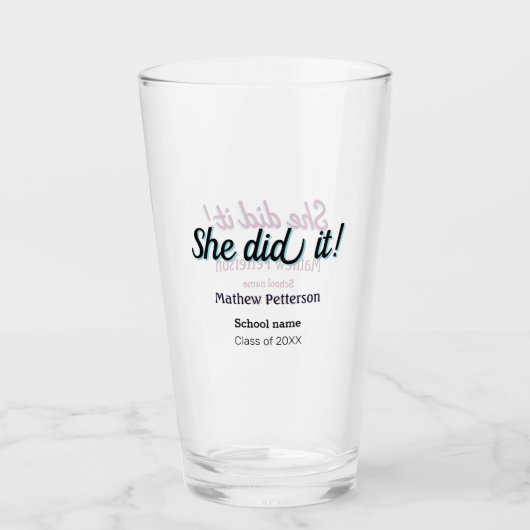 Sie hat es einfach schwarz klassisch moderne Absch Glas (Vorderseite)