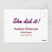 Sie hat es einfach schwarz klassisch moderne Absch Postkarte (Rückseite)