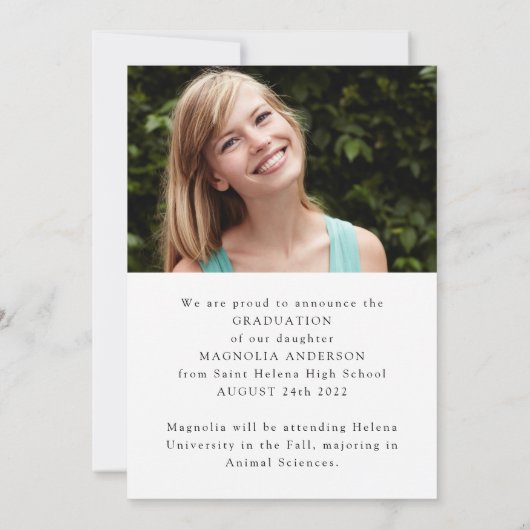 Sie hat es Foto Abschluss Ankündigung getan (Rückseite)