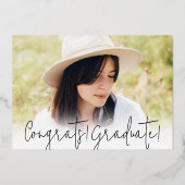 Sie hat es gemacht Moderner Abschluss mit schwarze Folieneinladung (Rückseite)