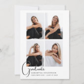 Sie hat es geschafft! 4-Foto-Collage-Abschlussfeie Einladung (Vorderseite)