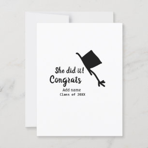 Sie hat es geschafft Gratulation Abschluss Name de Postkarte