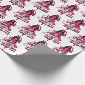Sie hat es geschafft Schwarze Frau Pink & Silver A Geschenkpapier (Ecke)