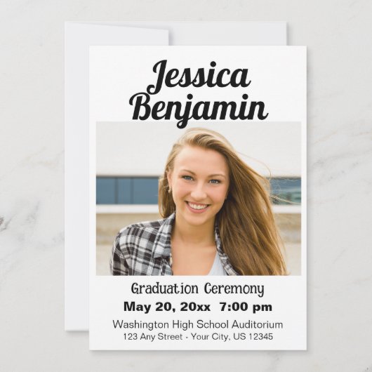 Sie hat es getan! Ankündigung von Foto Abschluss (Rückseite)