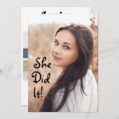 Sie hat es getan! Ankündigung von Foto Abschluss (Vorne/Hinten)