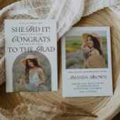 Sie hat es getan | Arch Hybrid Schriftart Moderner Einladung