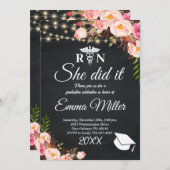 Sie hat es getan - eleganter Abschluss in der Kran Einladung (Vorne/Hinten)