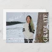 Sie hat es getan! Foto für Minimalistische Textver Einladung (Vorne/Hinten)