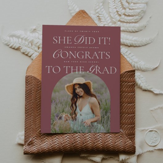 Sie hat es getan | Mauve | Hybrider Schriftart Mod Einladung