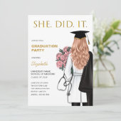 Sie hat es getan, um den Abschluss der medizinisch Einladung (Stehend Vorderseite)