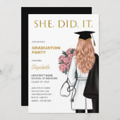 Sie hat es getan, um den Abschluss der medizinisch Einladung (Vorne/Hinten)