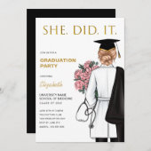 Sie hat es getan, um den Abschluss der medizinisch Einladung (Vorne/Hinten)