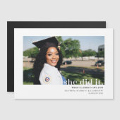 Sie hat es mit einer Magnetkarte Abschluss gemacht (Vorne/Hinten)