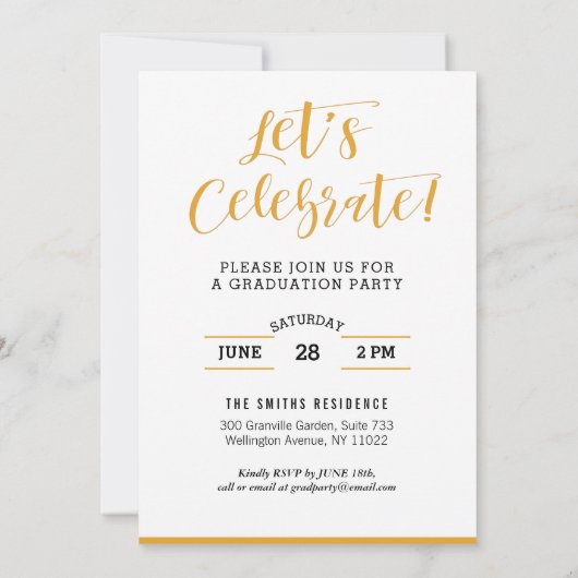 Sie hat es moderne Script Foto Abschluss Einladung (Rückseite)