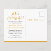 Sie hat es moderne Script Girl Foto Abschluss Einladungspostkarte (Rückseite)