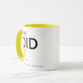 Sie hat es Schwarz Gelb Abschlussgeschenk Tasse (Vorderseite Links)