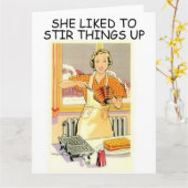 SIE HAT GERNE DIE DINGE AUFGESCHALTET, HAUSHALTSKA KARTE (Gelbe Blume)