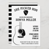 Sie hat ihn gepickt! Gitarre und Pick-Brautparty Einladung (Vorne/Hinten)