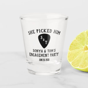 Sie hat ihn gewählt! Gitarre Brautdusche Geschenk Schnapsglas