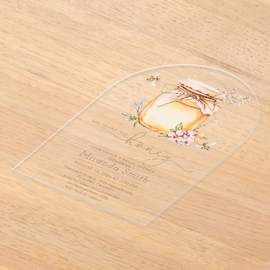 Sie hat ihr Brautparty auf Honig gefunden Acryleinladungen (Ablage )